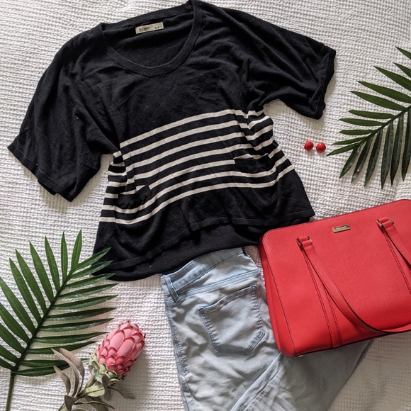 Oversized woven striped Old Navy Top - Picture 1 of 3